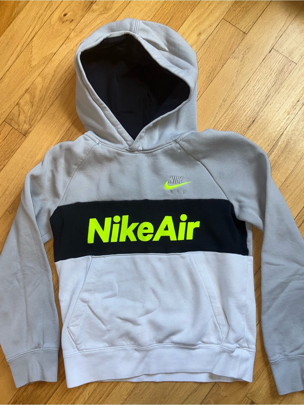 Nike Air Grey & Black Hoodie with Neon Accent